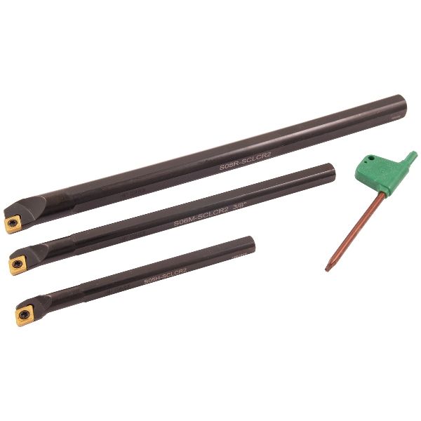 3 PIECE (5/16-3/8 & 1/2") SCLCR INDEXABLE BORING BAR SET (1001-0020)