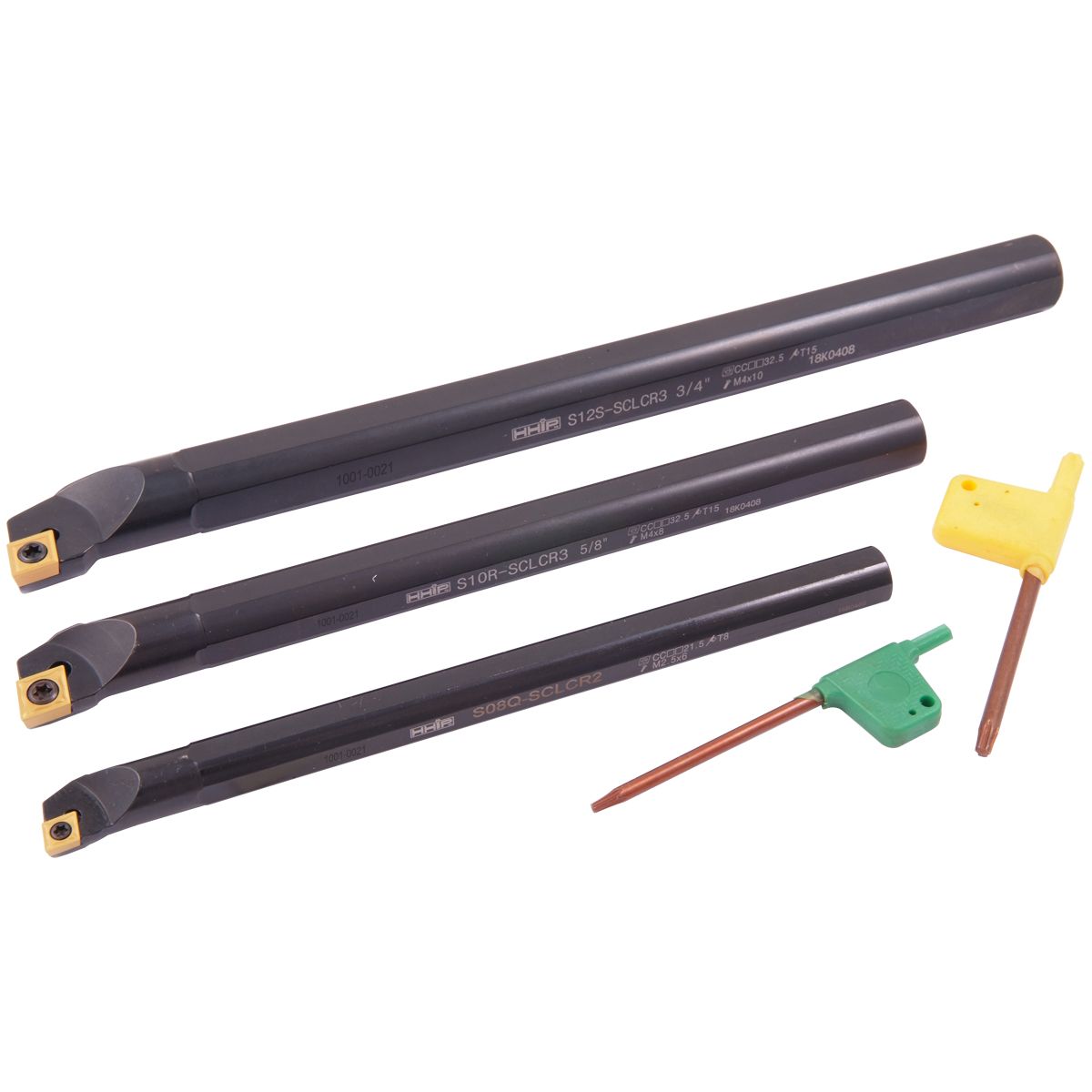 3 PIECE 1/2-5/8 & 3/4" SCLCR INDEXABLE BORING BAR SET (1001-0021)