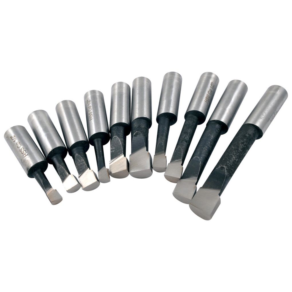 1/2" SHANK 10 PIECE M35 5% SOLID COBALT BORING BAR SET (1001-0036)
