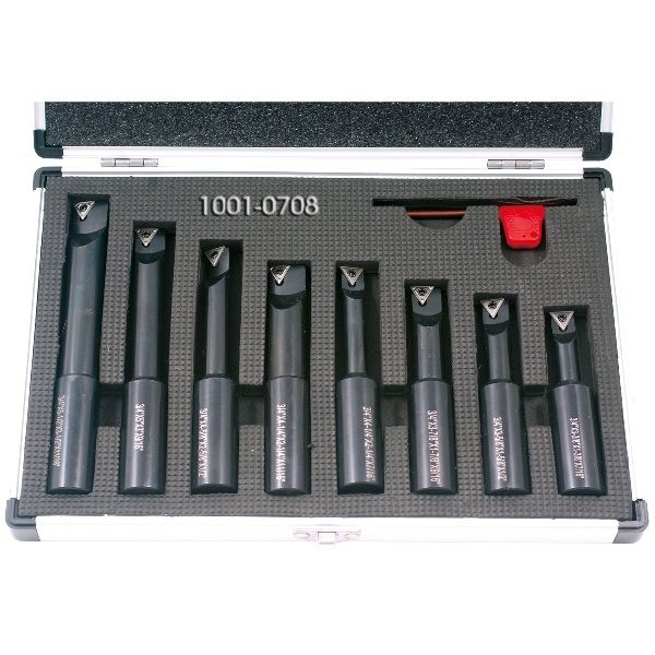 8 PIECE 3/4" ROUND SHANK INDEXABLE BORING BAR SET (1001-0708)