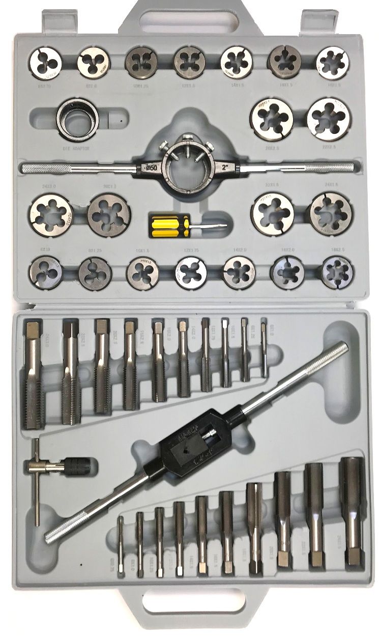 45 PIECE 6-24MM HEAT TREATED ALLOY STEEL TAP & DIE SET (1011-0002)