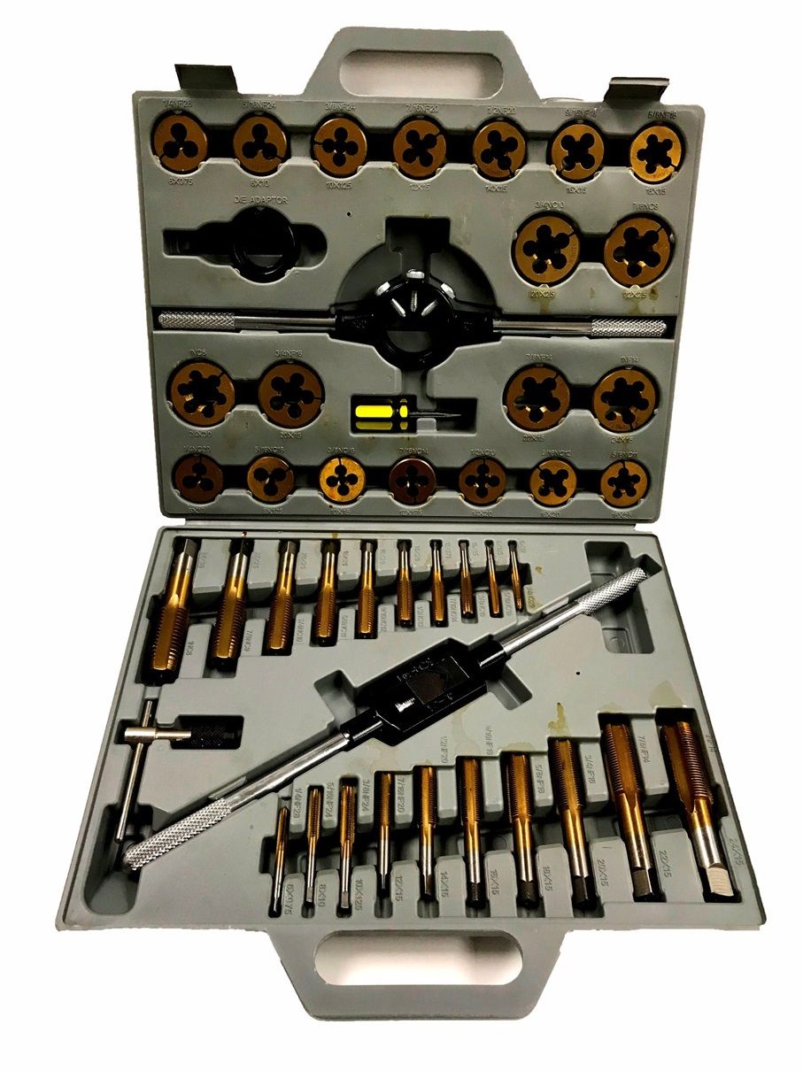45 PIECE 1/4-1" TIN COATED TAP & DIE SET (1011-0003)