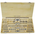 44 PIECE M2-M18 HIGH SPEED STEEL TAP & DIE SET IN WOOD CASE (1011-0009)
