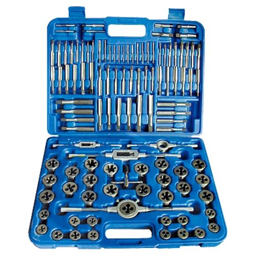 110 PIECE #4-3/4" & M6-18 CARBON STEEL TAP & DIE SET (1011-0111)