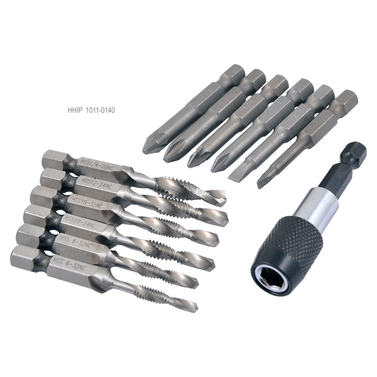 14 PIECE 6-32~1/4-20 HIGH SPEED STEEL 3-IN-1 TAP & DRILL KIT (1011-0140)