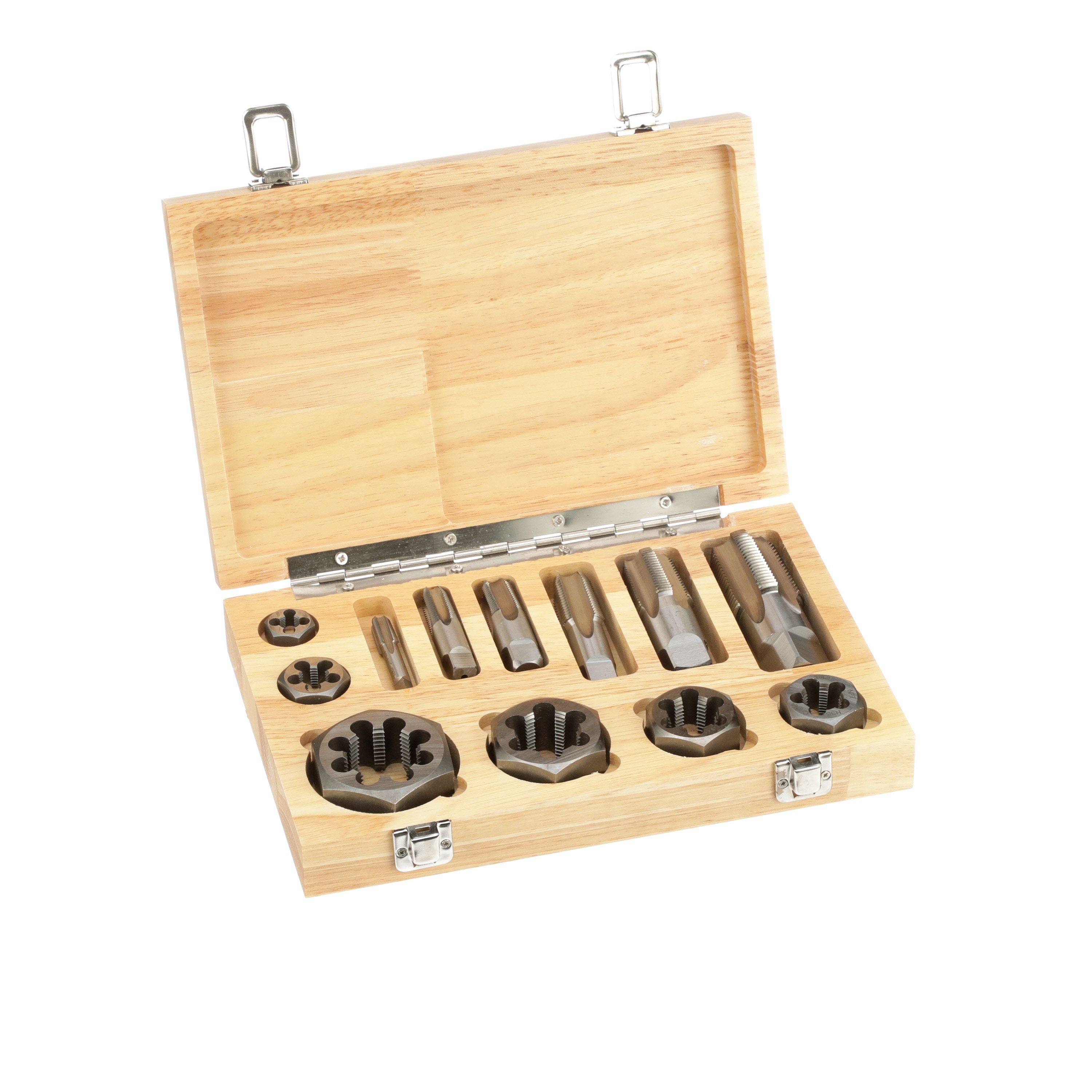 12 PIECE 1/8-1" NPT TAPER PIPE TAP & HEX DIE SET (1011-3312)