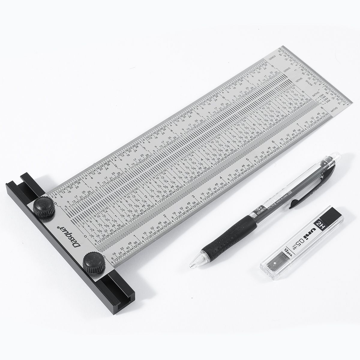 DASQUA 8" PRECISION WIDE MARKING T-RULE WITH PENCIL & REFILL LEAD (1804-5774)