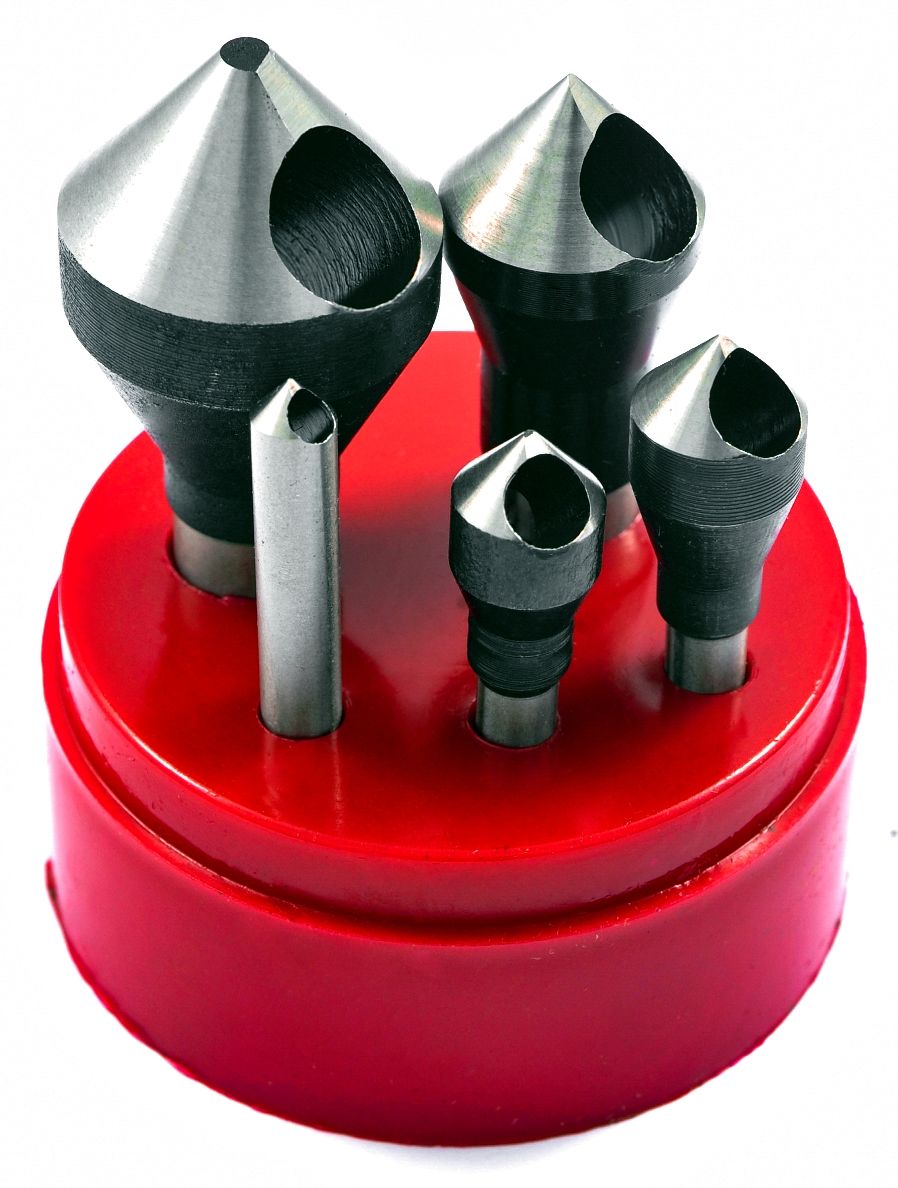 5 PIECE 82 DEGREE ZERO-FLUTE COUNTERSINK & DEBURRING TOOL SET (2001-0006)