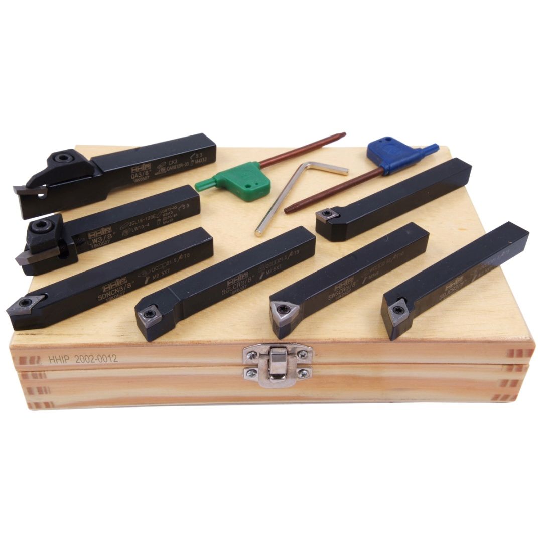 7 PIECE 3/8" INDEXABLE CUT OFF & TURNING TOOL SET (2002-0012)
