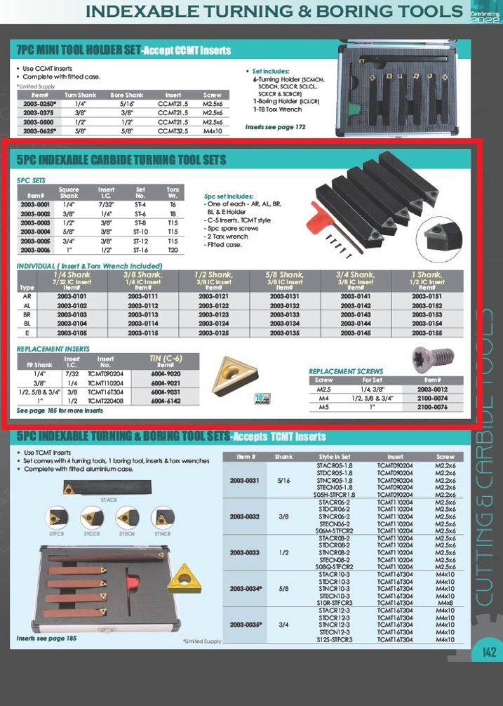 1" AL16 INDEXABLE CARBIDE TURNING TOOL (2003-0152)