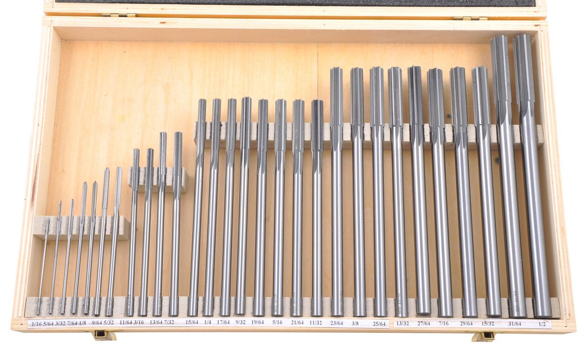 29 PIECE 1/16-1/2" X 64THS HIGH SPEED STEEL CHUCKING REAMER SET (2006-0011)