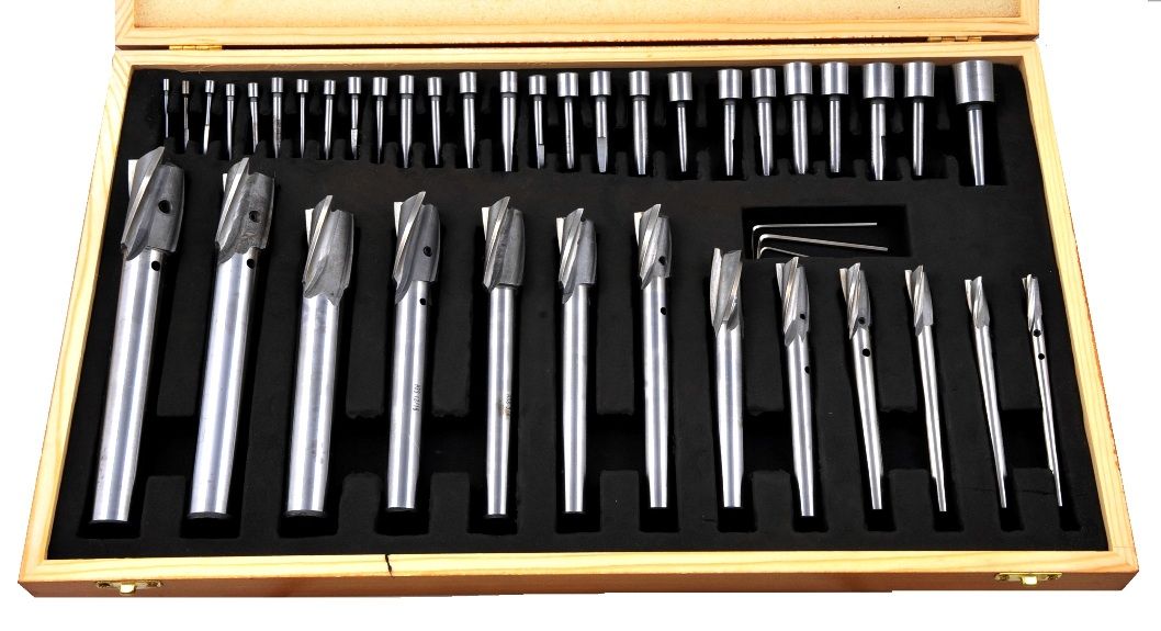 40 PIECE 1/4-1" HSS STRAIGHT-SHANK 3 FLUTE COUNTERBORE SET (2007-0041)