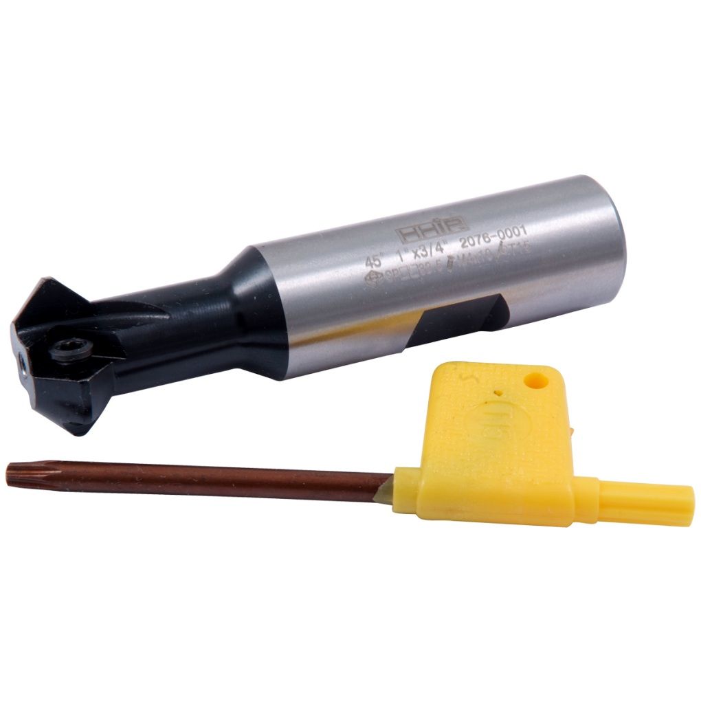 45 DEGREE 1" X 3/4 SHANK 2-INSERT INDEXABLE CHAMERING END MILL (2076-0001)