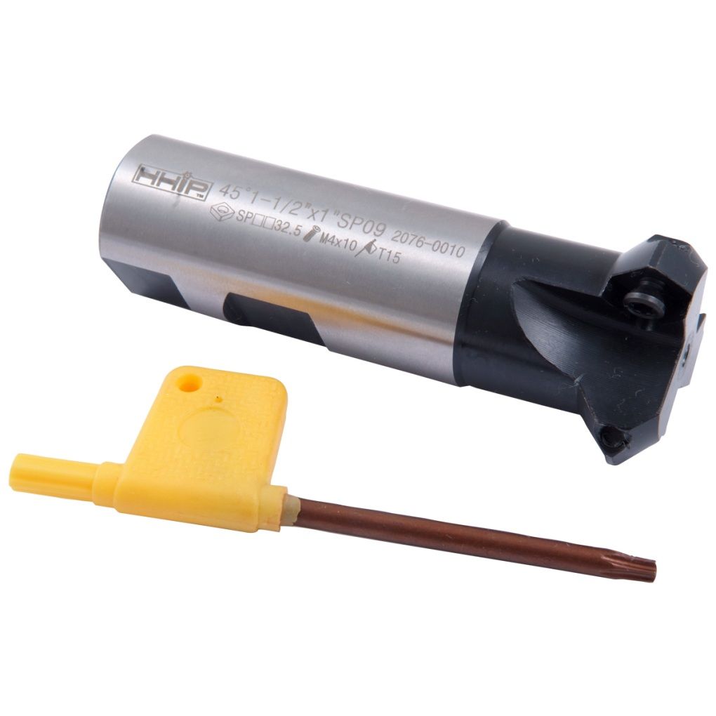 45 DEGREE 1-1/2" X 1 SHANK 3-INSERT INDEXABLE CHAMERING END MILL (2076-0010)