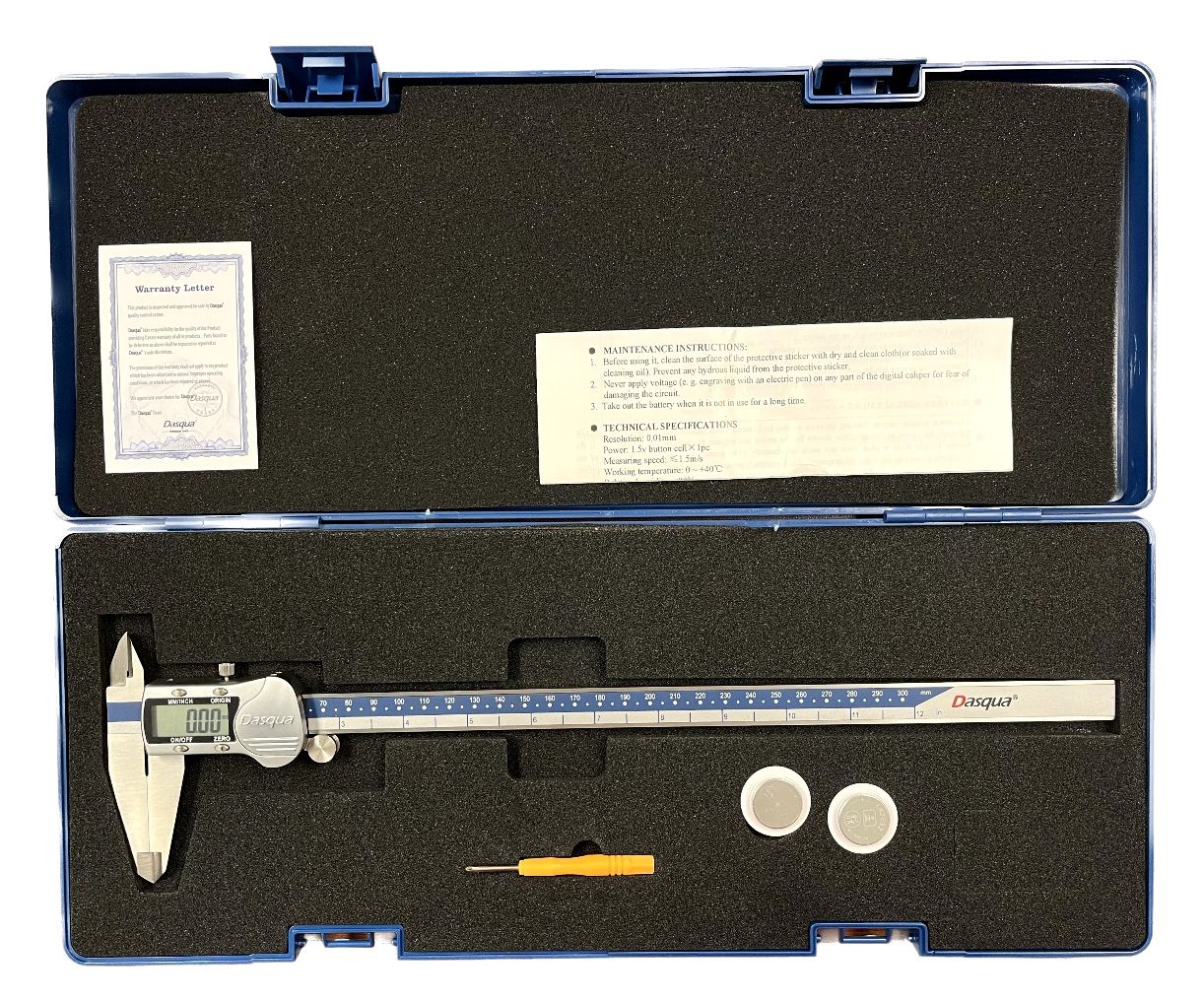 DASQUA 0-300MM/0-12" METAL HOUSING LARGE SCREEN DIGITAL CALIPER (2117-9115)