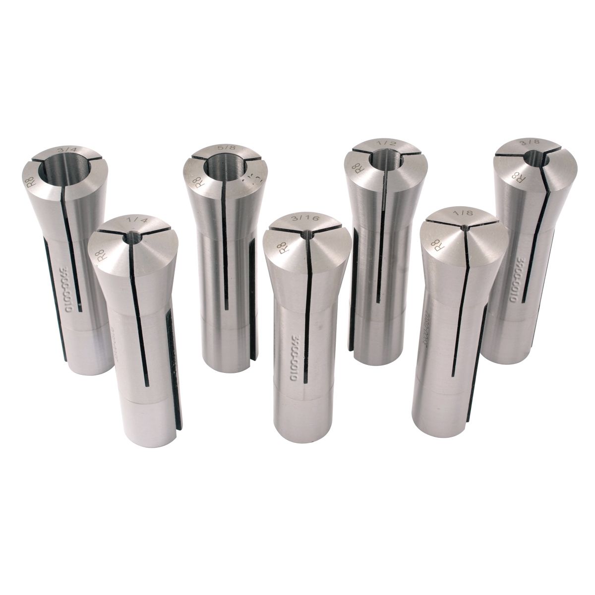 7 PIECE 1/8-3/4" X 8THS PLUS 3/16" R8 COLLET SET (3900-0010)