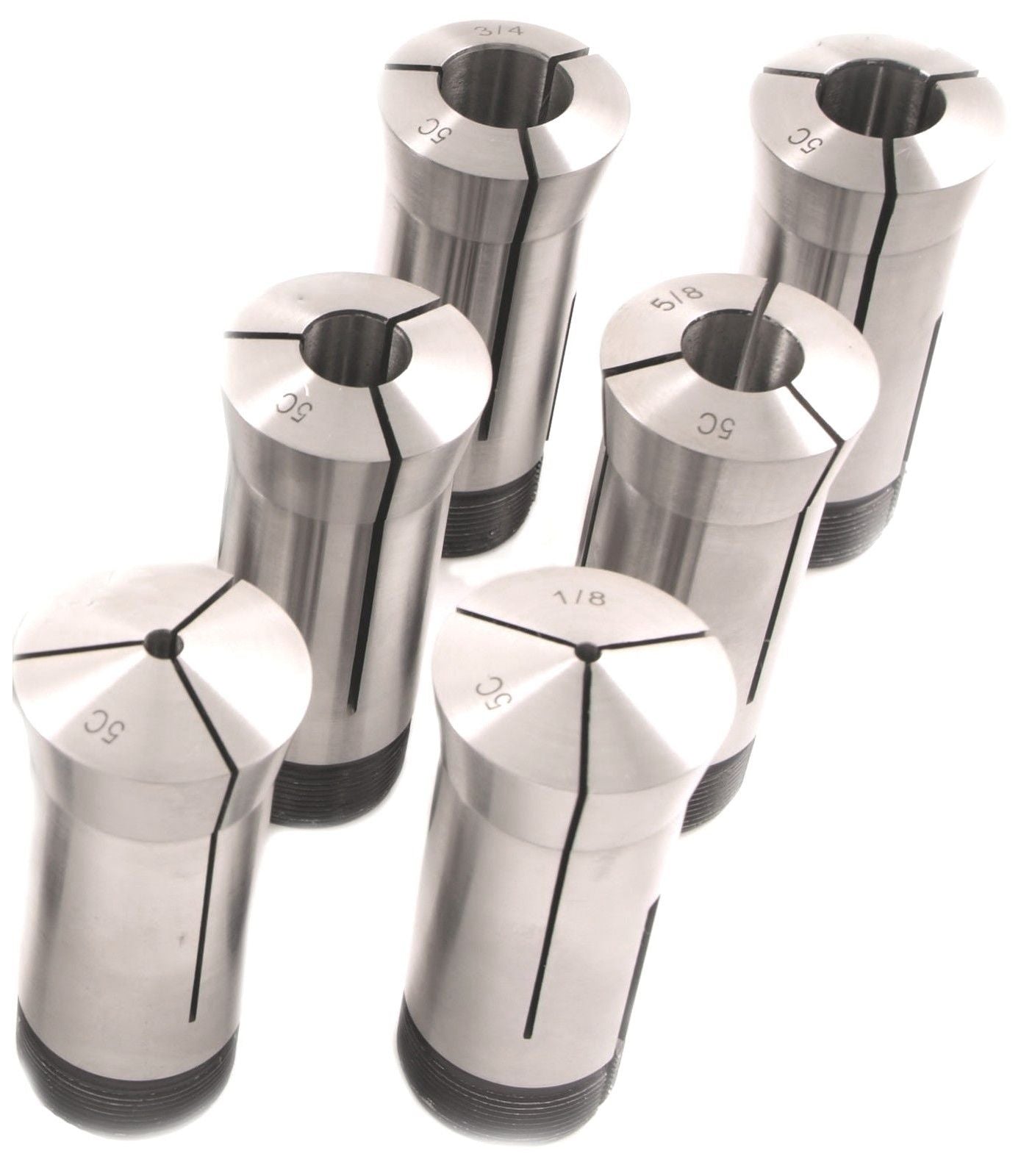 1/8 TO 3/4" BY 8THS 6 PIECE 5C COLLET SET (3900-0012)