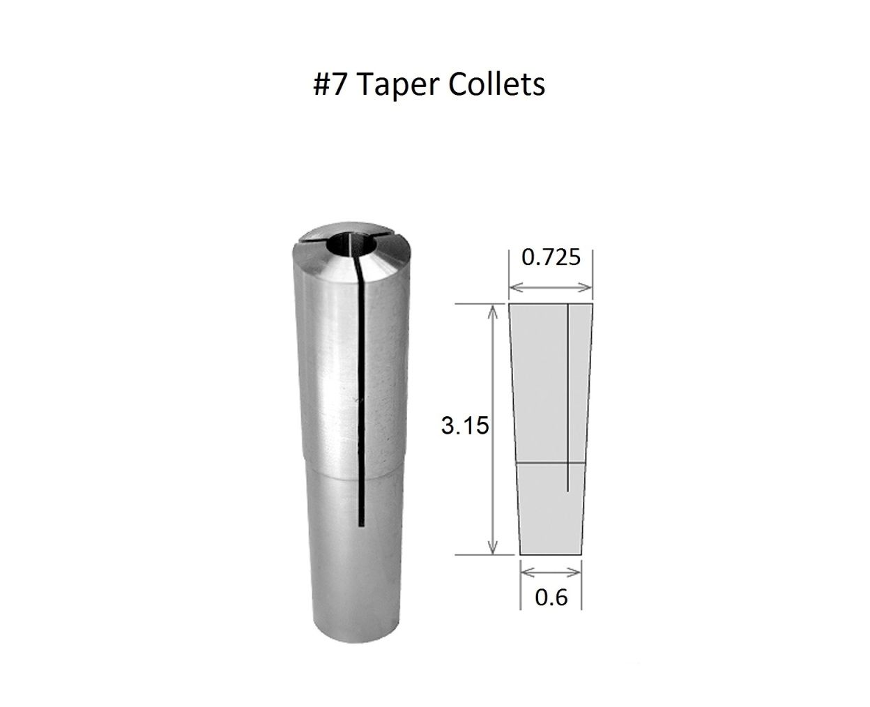 7/16" BROWN & SHARPE #7 TAPER ROUND COLLET (3900-0976)
