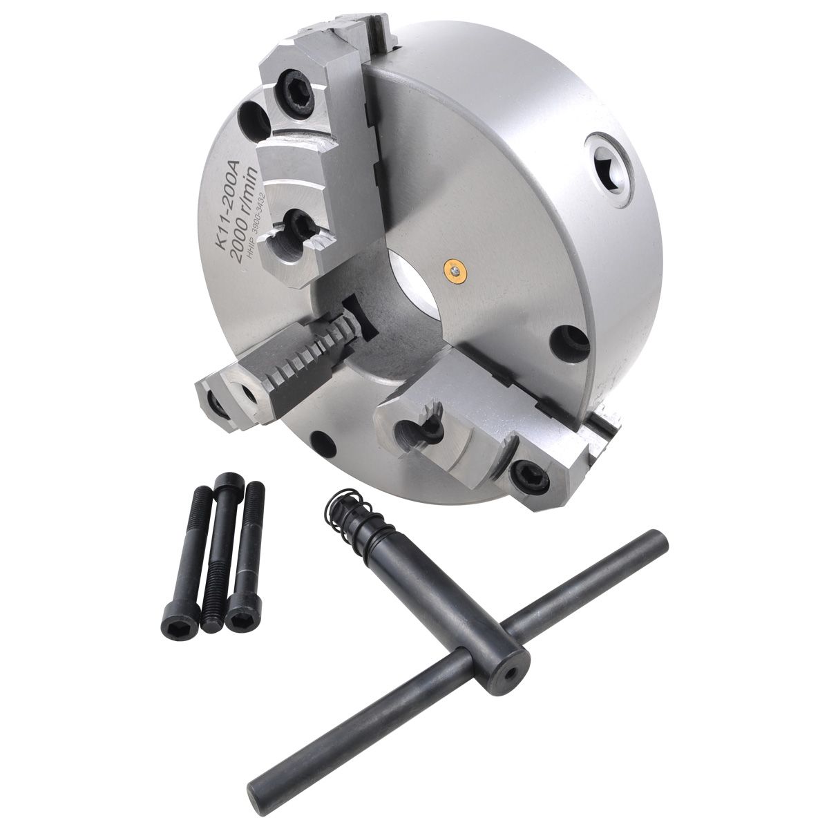 8" FRONT-MOUNT TOP REVERSIBLE SELF CENTERING 3-JAW PLAIN BACK CHUCK (3900-3432)