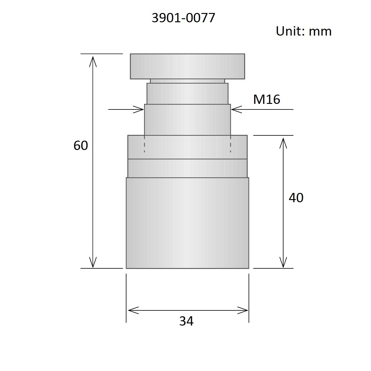 40-60MM ADJUSTABLE SCREW JACK (3901-0077)