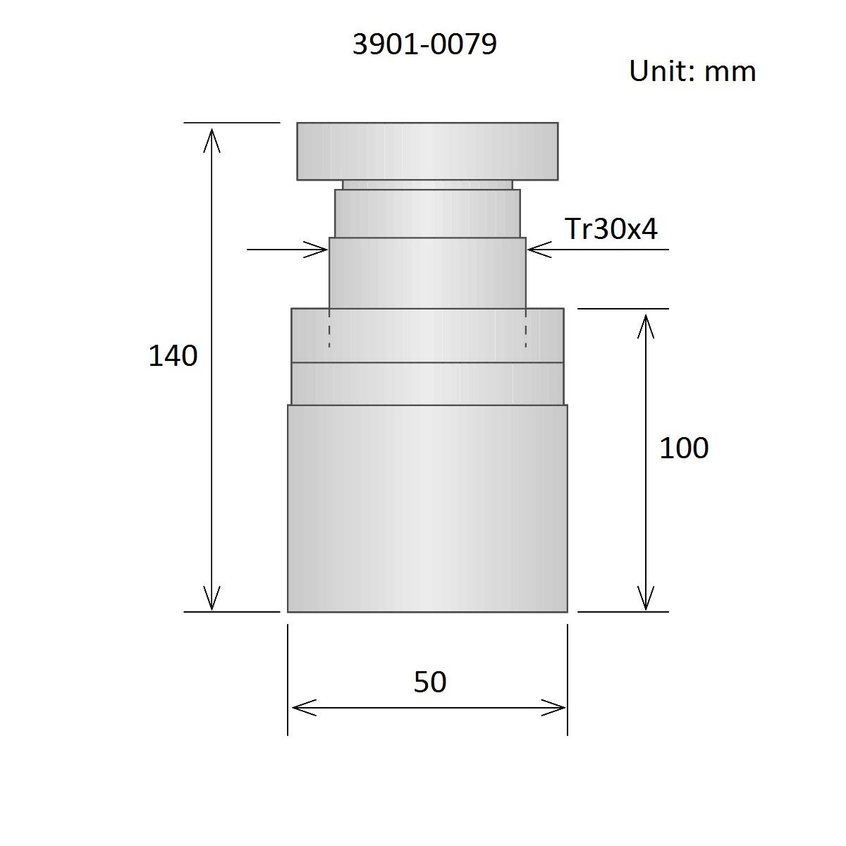 100-140MM ADJUSTABLE SCREW JACK (3901-0079)