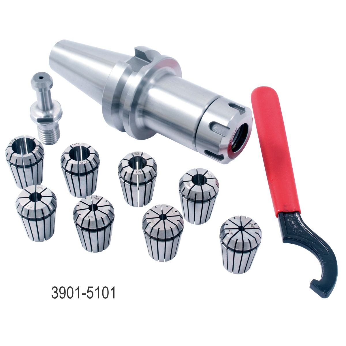 BT-40 ER-25 10 PIECE COLLET & CHUCK SET (3901-5101)