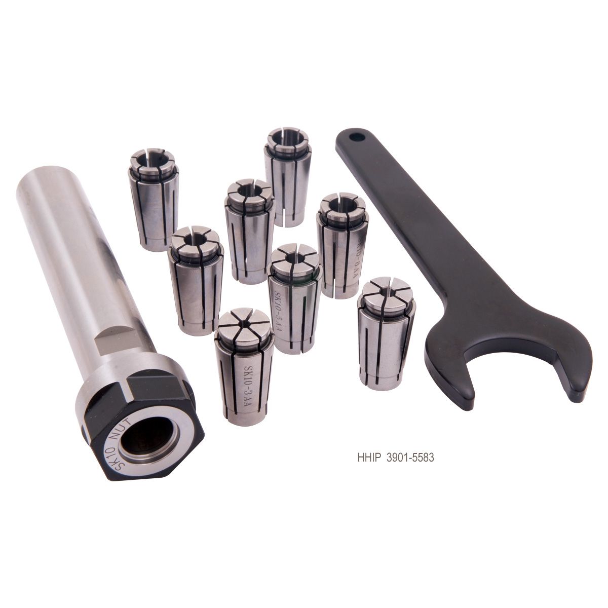 PROSERIES 10 PIECE SK10 LYNDEX STYLE STRAIGHT SHANK COLLET CHUCK SET(3901-5583)