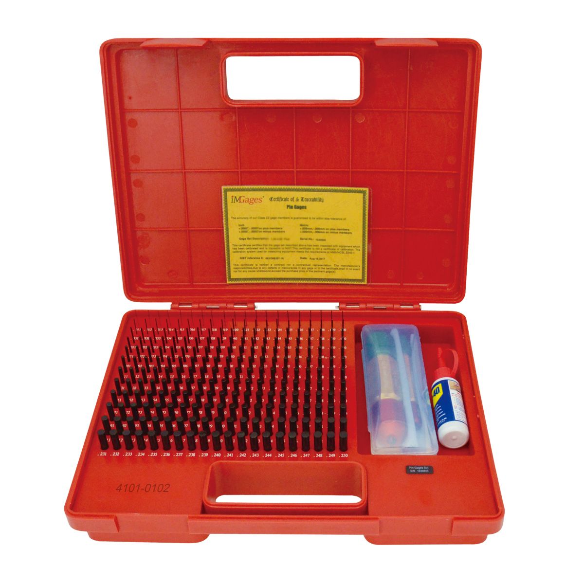 PRO-QUALITY .011-.250" 240 PIECE BLACK OXIDE PIN GAGE SET (4101-0102)