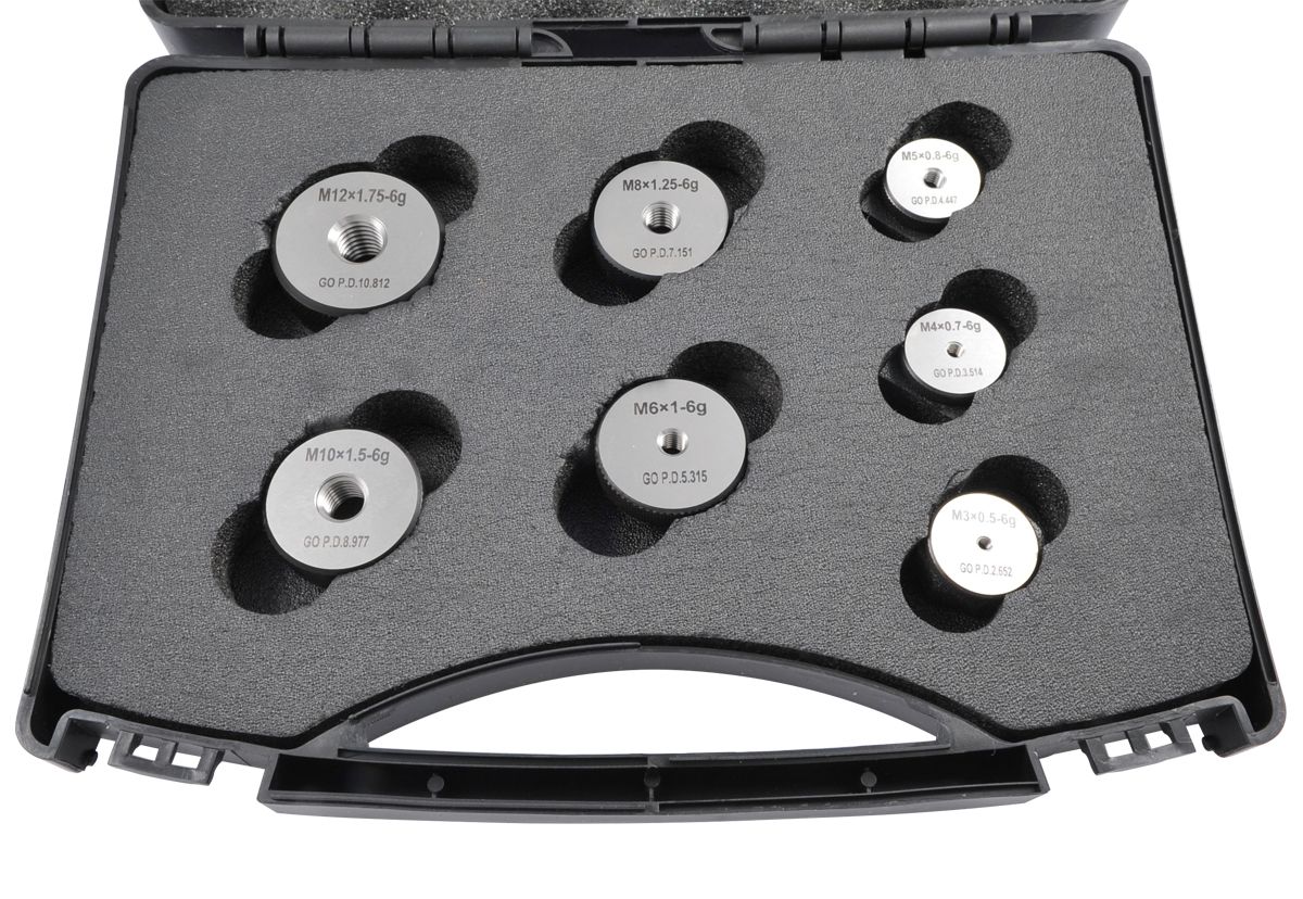 HHIP 7 PIECE 6G M3-M12 GO METRIC THREAD RING GAGE SET (4101-1176)