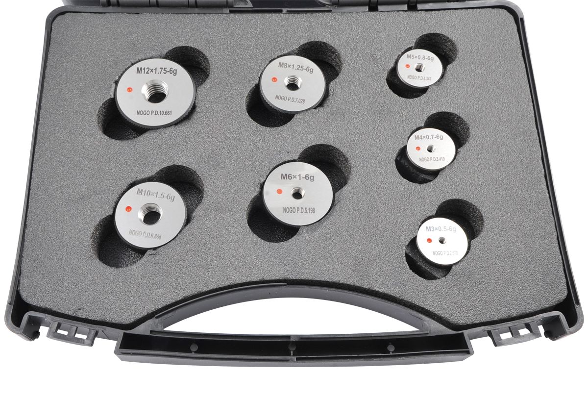 HHIP 7 PIECE 6G M3-M12 NO-GO METRIC THREAD RING GAGE SET (4101-1177)