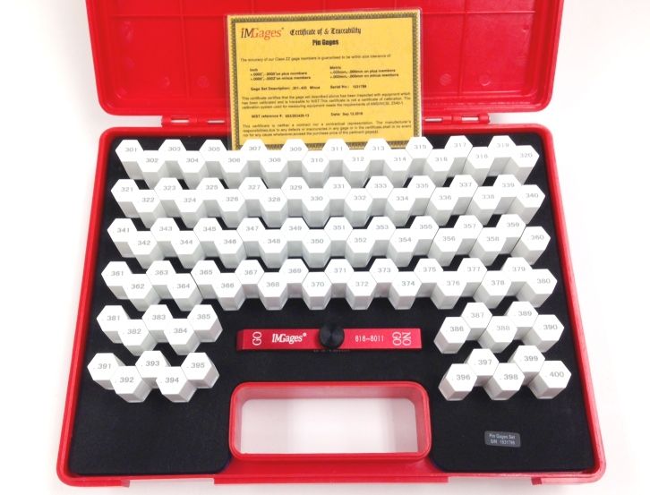 100 PIECE .301-.400" MINUS CLASS ZZ PIN GAGE SET WITH HANDLE (4103-3007)