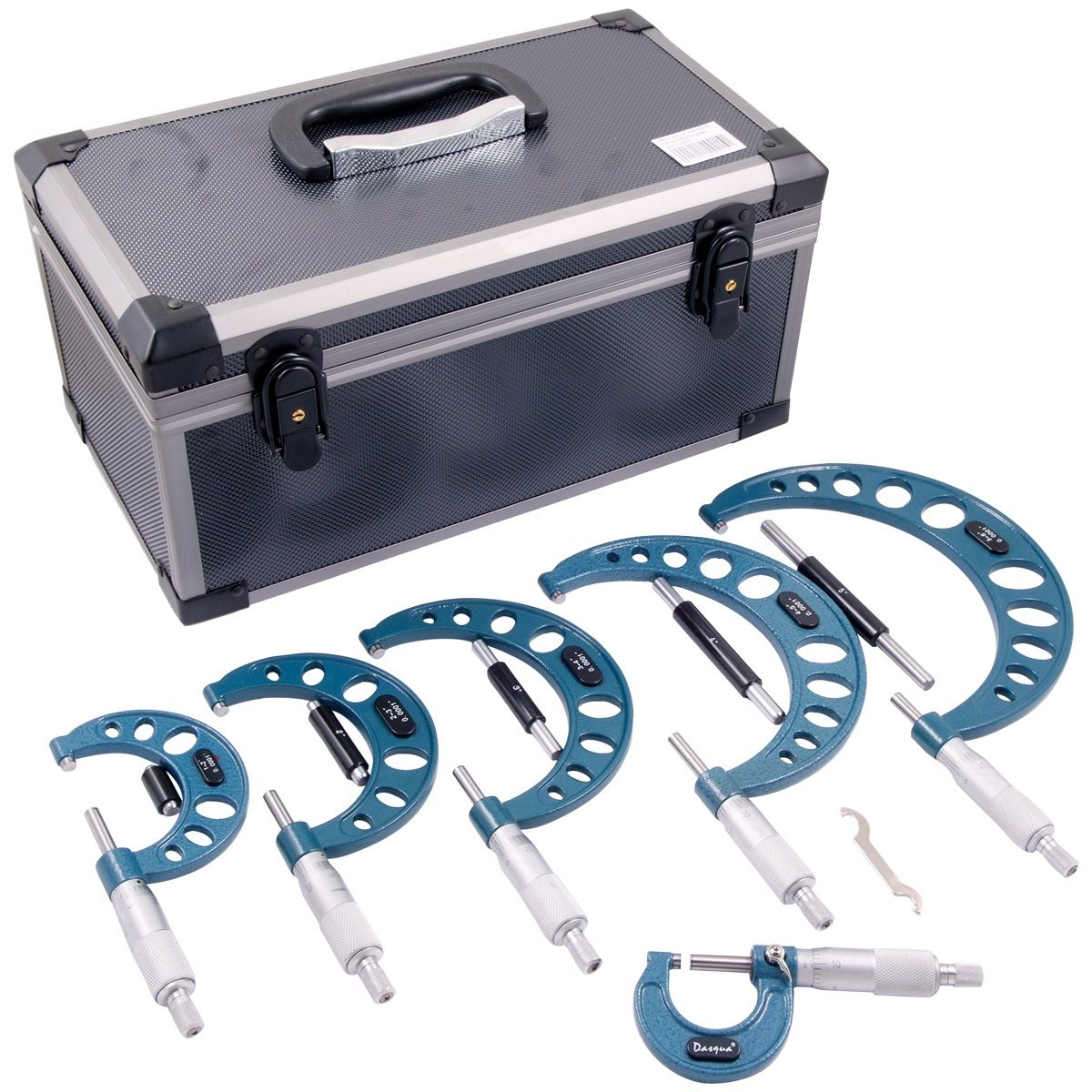 DASQUA 0-6" 6 PIECE HALF ROUND OUTSIDE MICROMETER SET (4112-0215)