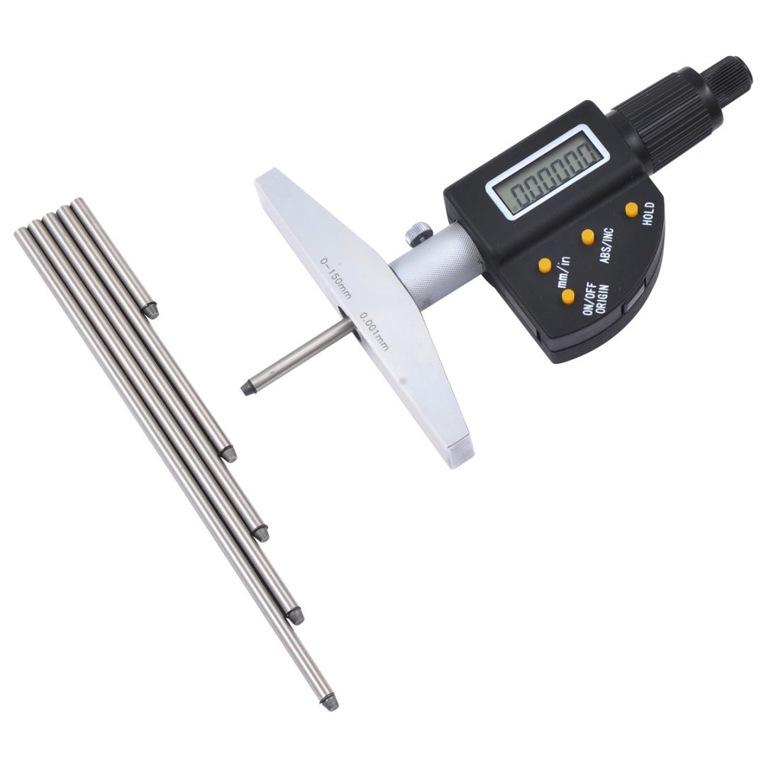 6"/150MM ELECTRONIC DEPTH MICROMETER SET WITH 4" BASE (4500-0406)