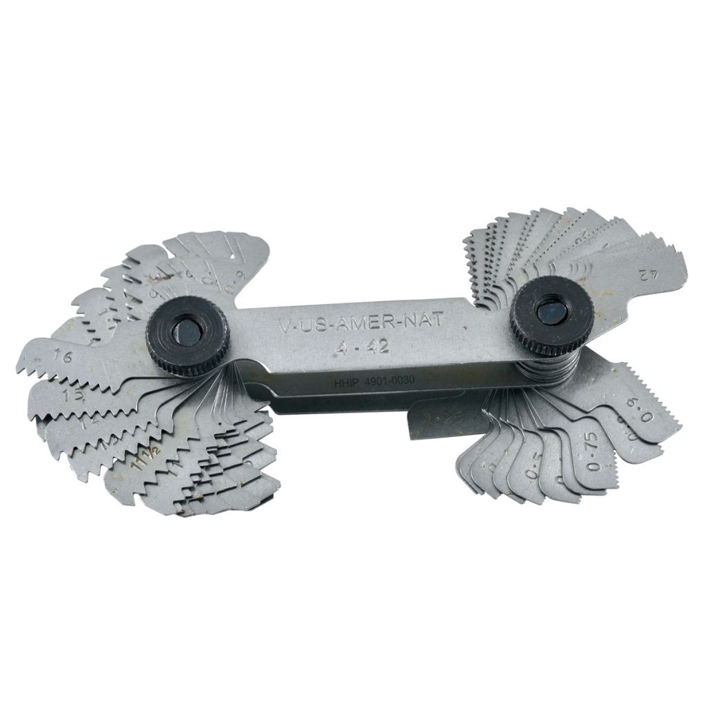 55 PIECE 4-42 & .25-6MM TPI 60 DEGREE SCREW PITCH GAGE (4901-0030)