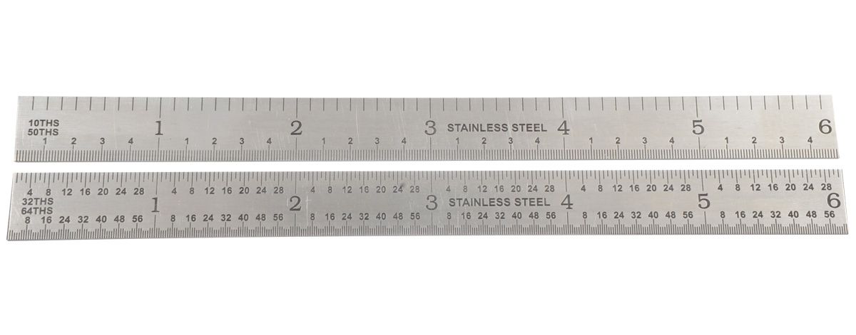 HHIP 6 X 1/2" 5R FLEX RULE GRADUATIONS 1/32, 1/64, 10THS & 100THS (4906-0140)