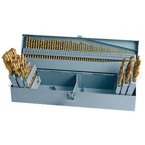115 PIECE TiN COATED HIGH SPEED STEEL JOBBER DRILL SET (5000-0003)