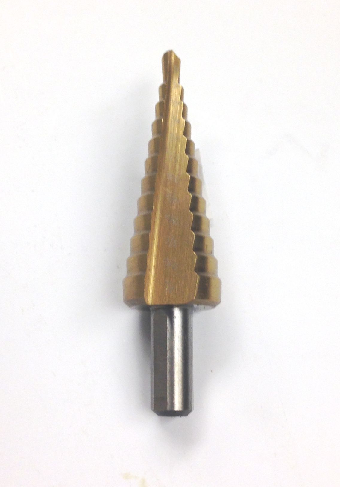 3/16-7/8" TiN COATED HIGH SPEED STEEL STEP DRILL WITH 12 STEPS (5000-0875)