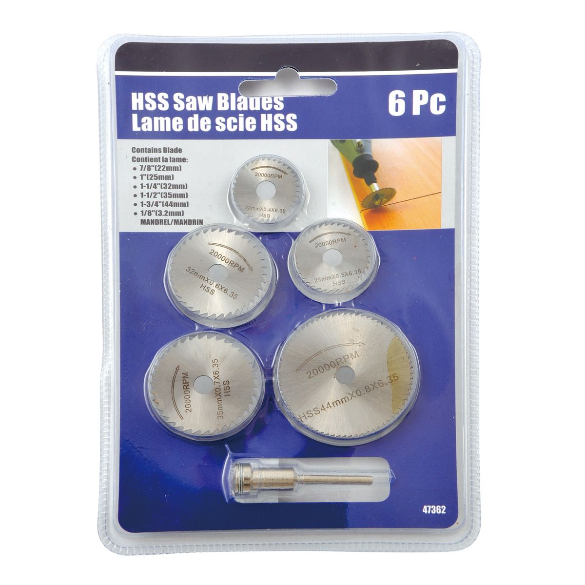 6 PIECE HIGH SPEED STEEL SLITTING SAW SET (5071-5000)