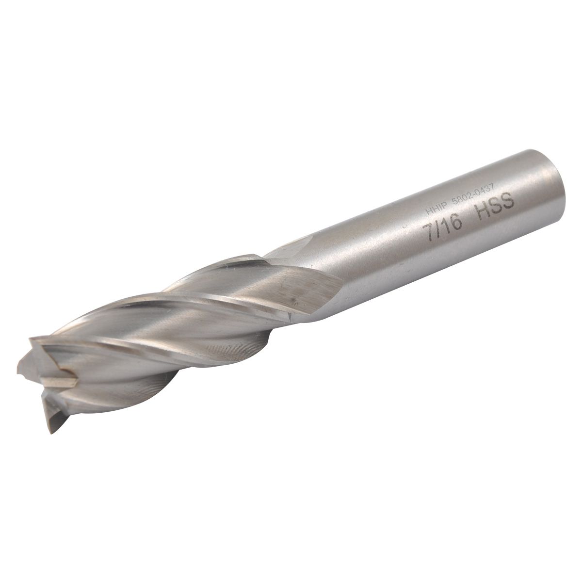 7/16 X 3/8" 4 FLUTE HIGH SPEED STEEL SINGLE END CENTER CUT END MILL (5802-0437)