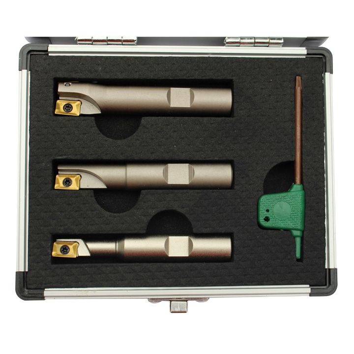 3 PIECE 1/2" SQUARE SHOULDER COOLANT-THRU INDEXABLE END MILL SET (5822-1710)
