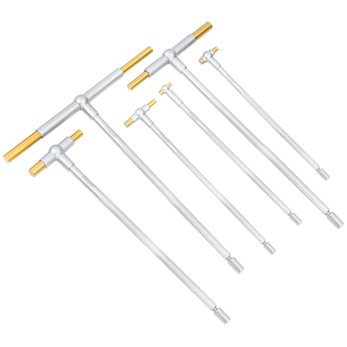 DASQUA 6 PIECE 12" LONG TiN COATED 5/16 TO 6" TELESCOPING GAGE SET (5911-0011)