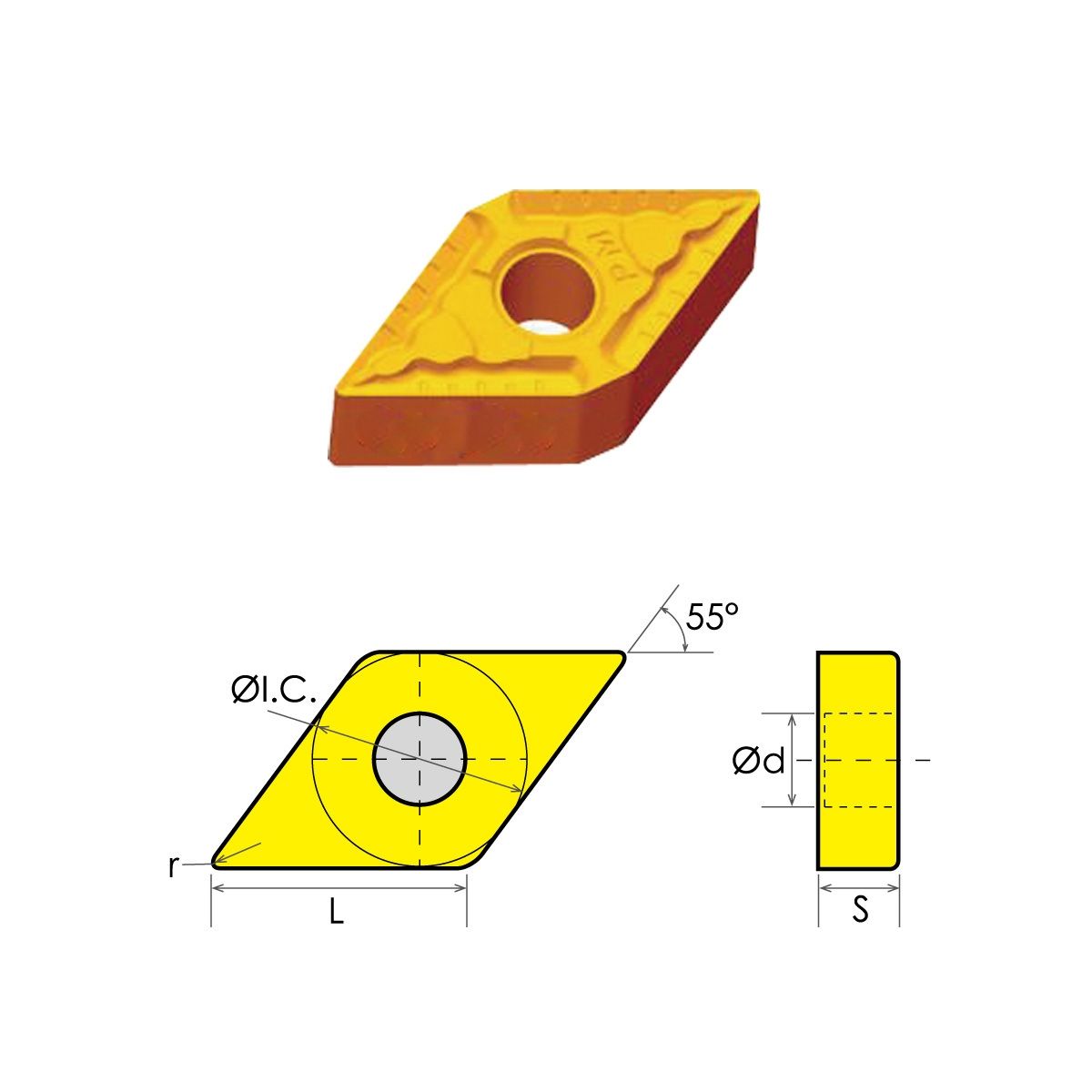 DNMG-434-PM COATED CARBIDE INSERT (6000-9443)