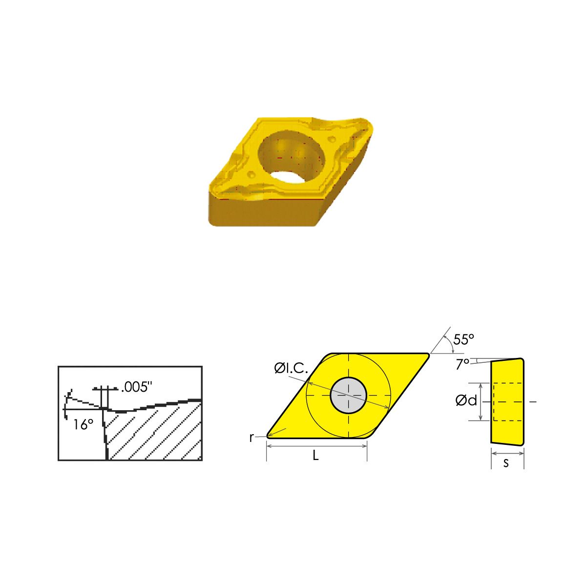 DCMT 21.52-EM COATED CARBIDE INSERT (6004-1022)