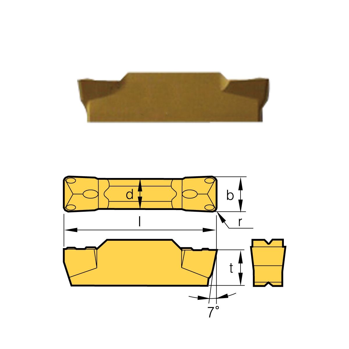 MGMN-150-G GRADE BPS253-CVD GROOVING INSERT (6024-3021)