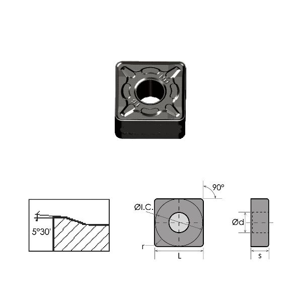 SNMG-543-DM BLACK DIAMOND COATED CARBIDE INSERT (6035-0543)