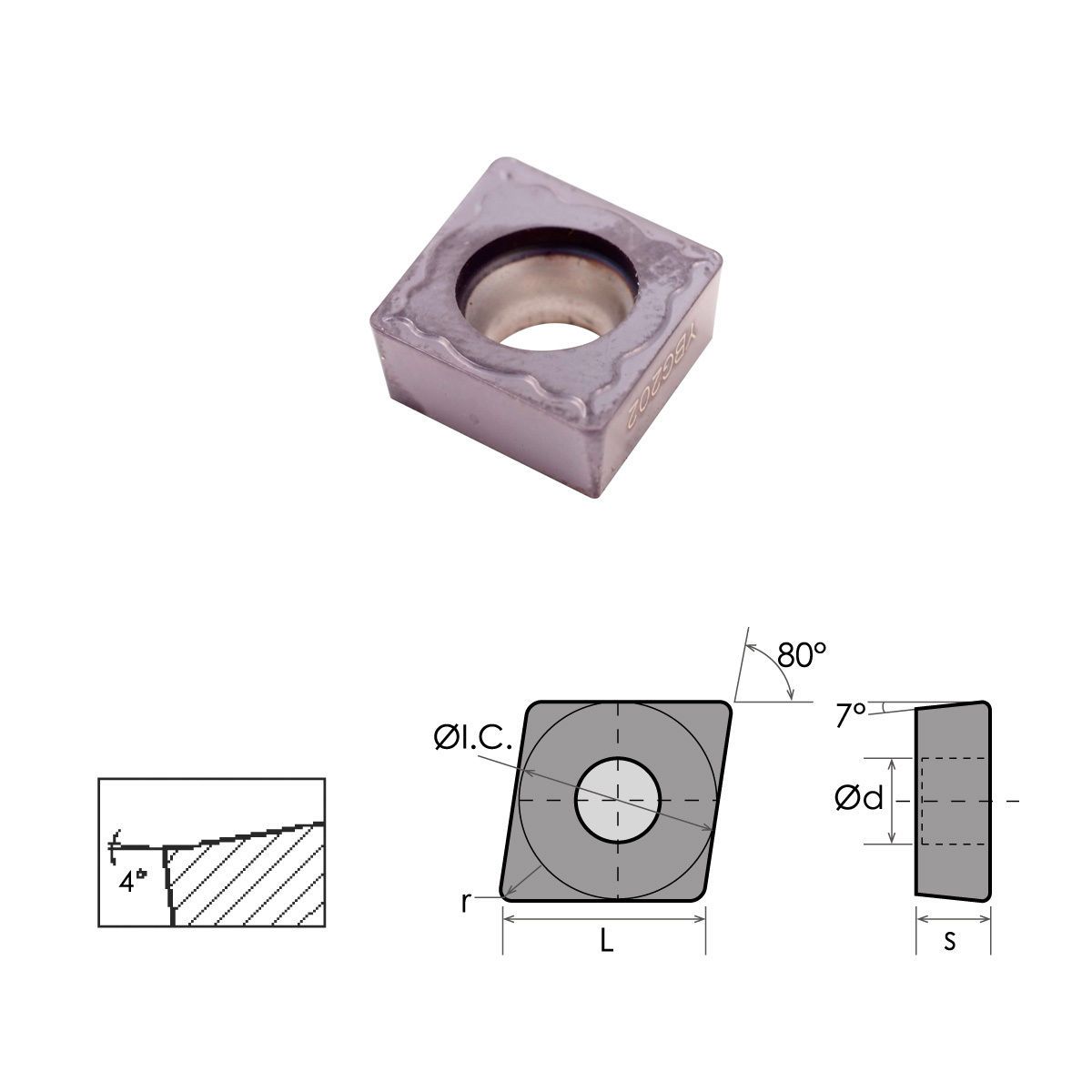 CCMT 32.51-EM COATED CARBIDE INSERT (6053-0221)