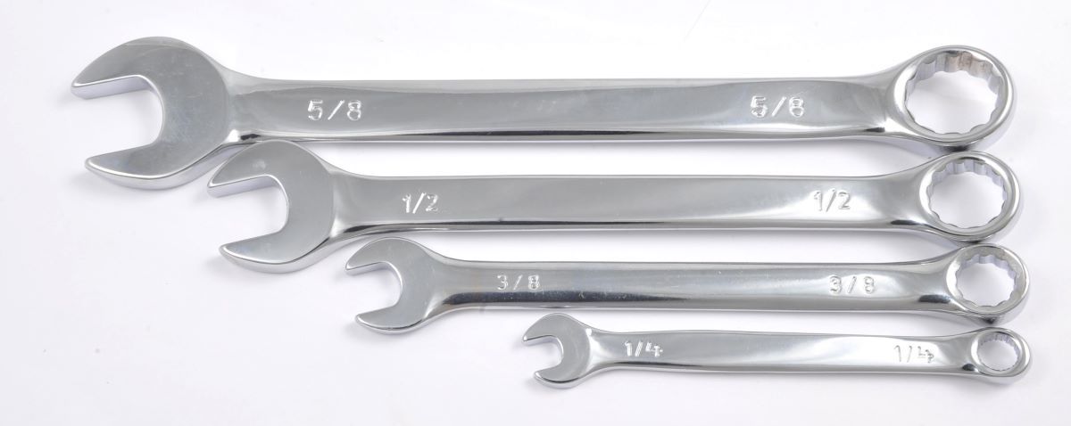 HHIP 4 PC COMBINATION WRENCH SET 1/4 TO 5/8" CHROME VANADIUM STEEL (7023-1100)