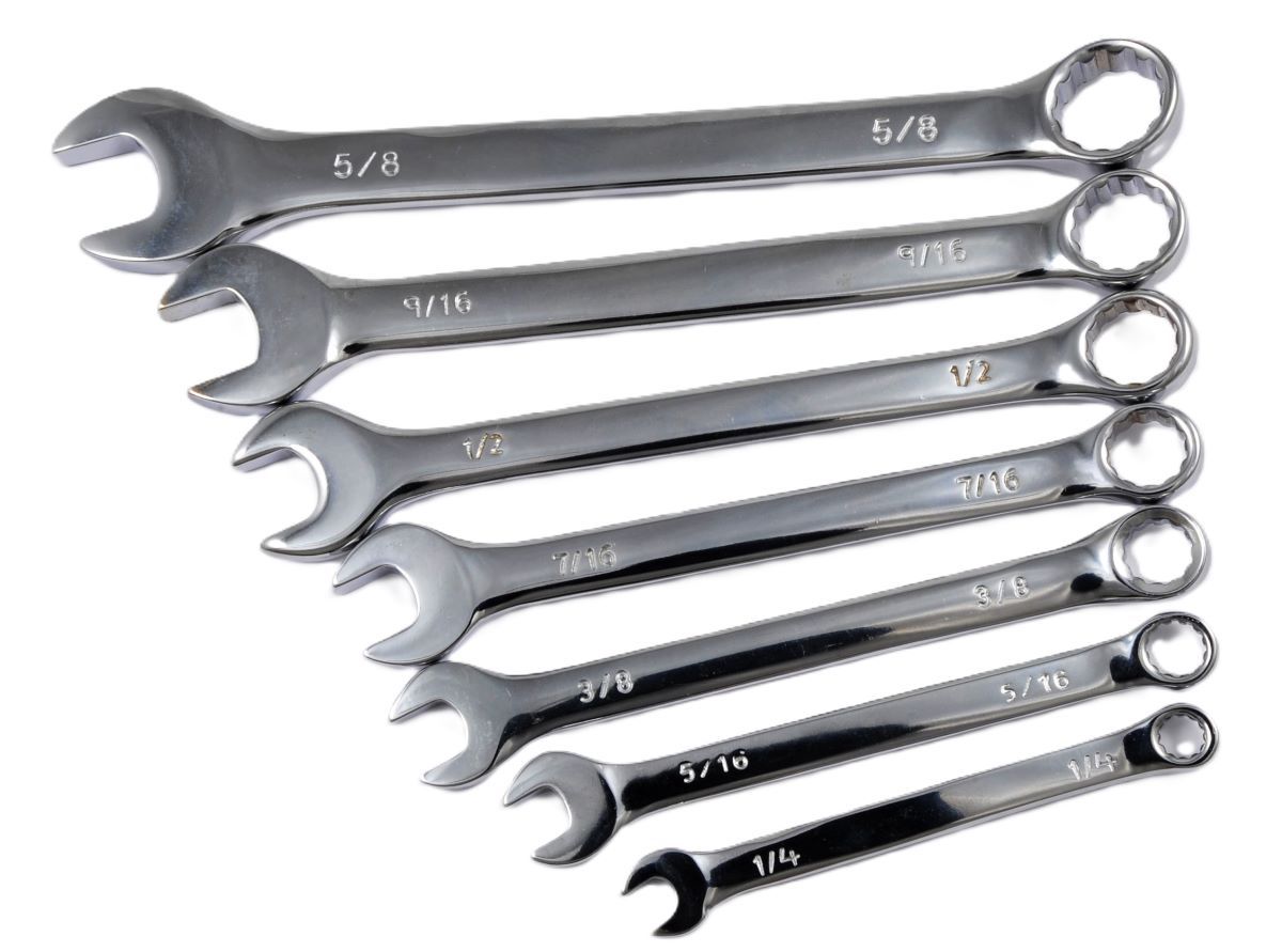 HHIP 7 PC COMBINATION WRENCH SET 1/4 TO 5/8" CHROME VANADIUM STEEL (7023-1102)