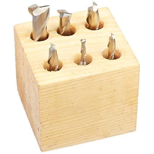 6 PIECE 3/8" SHANK 2 FLUTE HIGH SPEED STEEL END MILL SET (8000-0001)