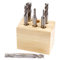 6 PIECE 3/8" SHANK M42 COBALT 4 FLUTE END MILL SET (8000-0005)